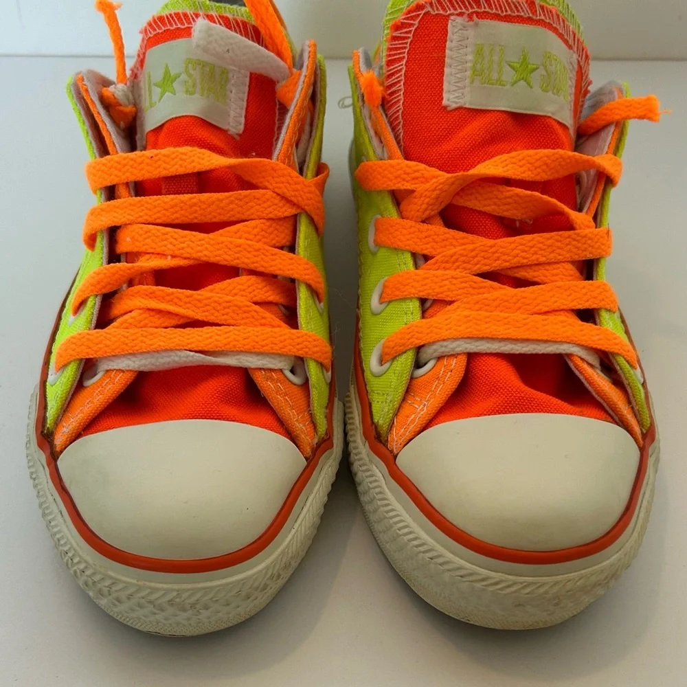 Converse All-Star Double Tongue Neon‎ Pink/Green/Orange Kid Size 3
